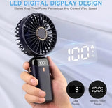 Foldable USB Neck Hanging Fan with LED Display